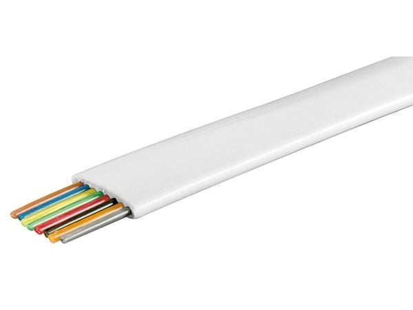 goobay - Bulk telefonkabel - 100 m - platt - vit