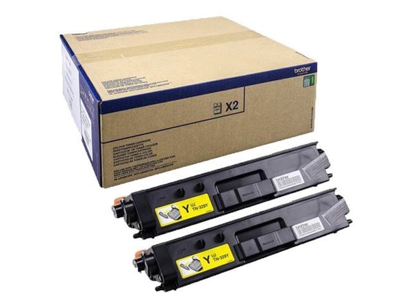 Brother TN-329YTWIN, 12000 sivua, Keltainen, 2 kpl