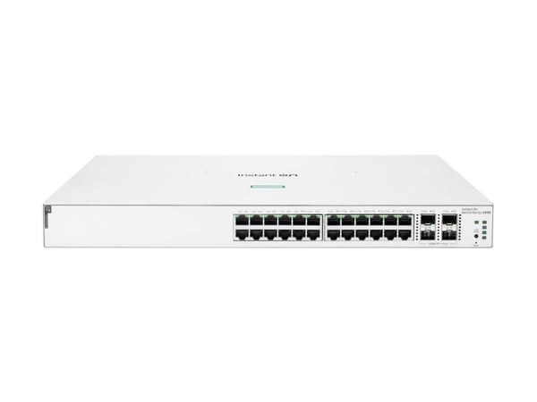 HPE Aruba Instant On 1930 24G Class4 PoE 4SFP/SFP+ 370W Switch - Kytkin - L3 - Administreret - 24 x 10/100/1000 (PoE) + 4 x 1 Gigabit / 10 Gigabit ...
