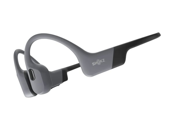 SHOKZ OpenSwim Pro - Hörlurar med mikrofon - öppet öra - montering bakom nacken - Bluetooth - trådlös - grå