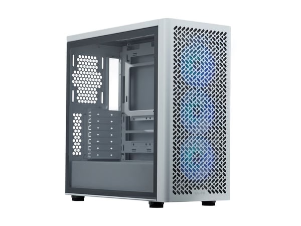 Cooler Master Elite 502 - Mid tower - utökad ATX - genomskinlig sidopanel (härdat glas) - ingen strömförsörjning (ATX) - vit - USB/ljud