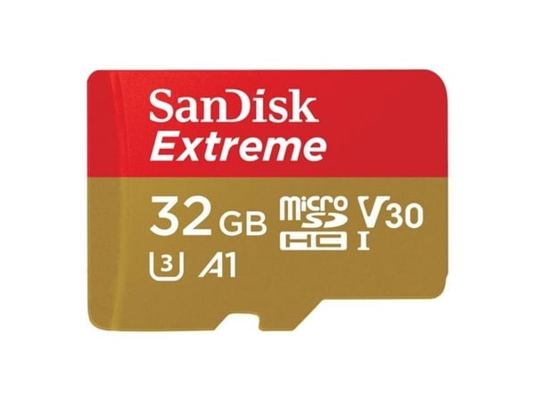 SanDisk Extreme - Flash-minneskort (microSDHC till SD-adapter ingår) - 32 GB - A1 / Video Class V30 / UHS-I U3 - microSDHC UHS-I