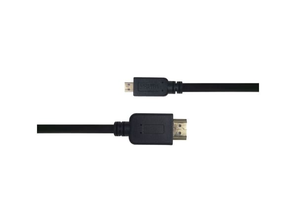 Deltaco High speed HDMI till micro-HDMI-kabel med Ethernet, 2 m, svart, 2 m, HDMI Typ A (standard), HDMI Typ D (micro), 3840 x 2160 pixlar, 18 Gbit...