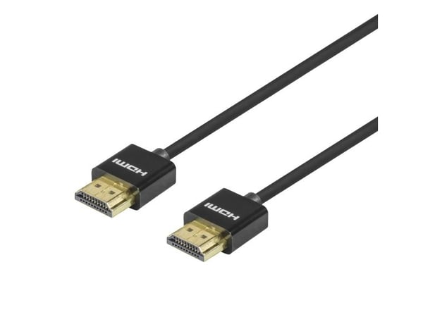 Deltaco Erittäin ohut nopea HDMI-kaapeli Ethernetillä, 2 m, musta, 2 m, HDMI-tyyppi A (vakio), HDMI-tyyppi A (vakio), 3840 x 2160 pikseliä, 18 Gbit...