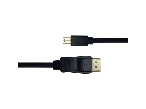 Deltaco Mini DisplayPort / DisplayPort -kaapeli, DP 1.2, HBR, 1 m, musta, 1 m, DisplayPort, Mini DisplayPort, Uros, Uros, 3840 x 2160 pikseliä