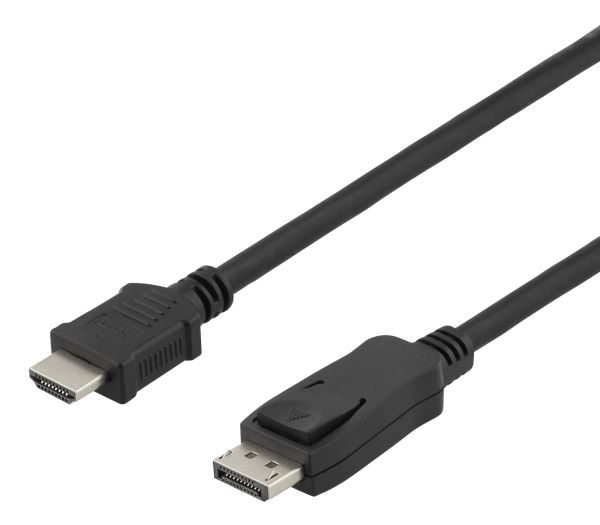 DELTACO - Adapterkabel - DisplayPort hane till HDMI hane - 2 m - svart - 4K30Hz stöd