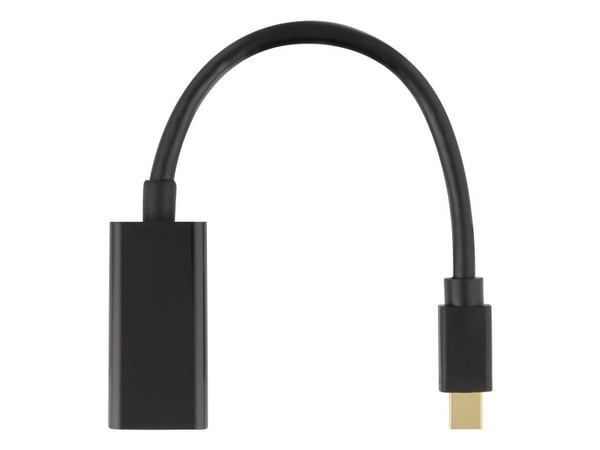 DELTACO - Video adapter - Mini DisplayPort hann til HDMI hunn - 20 cm - svart - støtte for 4K 60 Hz (3840 x 2160)