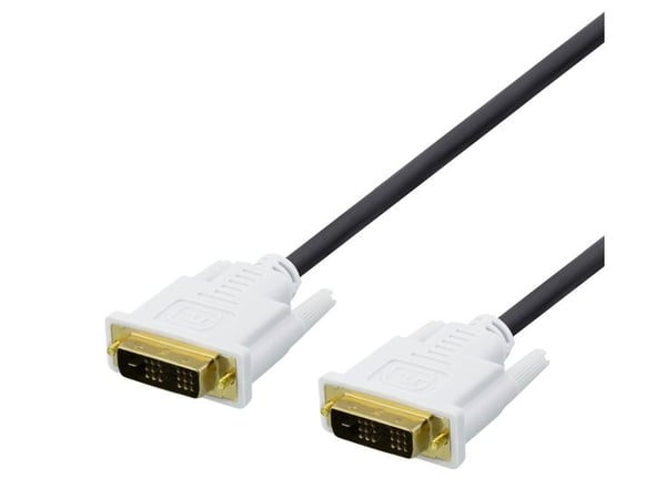 DELTACO - DVI-kabel - DVI-D (hann) til DVI-D (hann) - 3 m - digital, 3840 x 2400 ved 30Hz støtte - svart