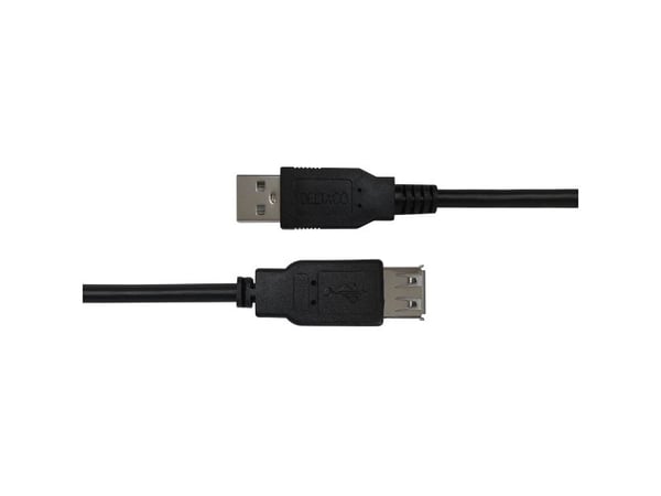 DELTACO - USB-förlängningskabel - USB (hane) till USB (hona) - USB 2.0 - 2 m - svart