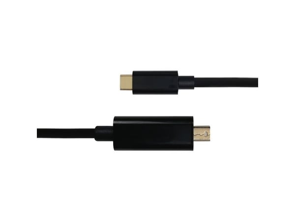 DELTACO - Adapterkabel - USB-C (hann) til Mini DisplayPort (hann) - DisplayPort 1.2 - 1 m - aktiv, støtte for 4K 60 Hz (3840 x 2160), støtte for 10...