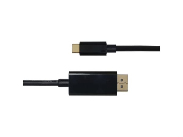DELTACO - Adapterkabel - USB-C (hane) till DisplayPort (hane) - DisplayPort 1.2 - 2 m - aktiv, 1080p stöd 240 Hz, 4K60Hz UHD-stöd - svart