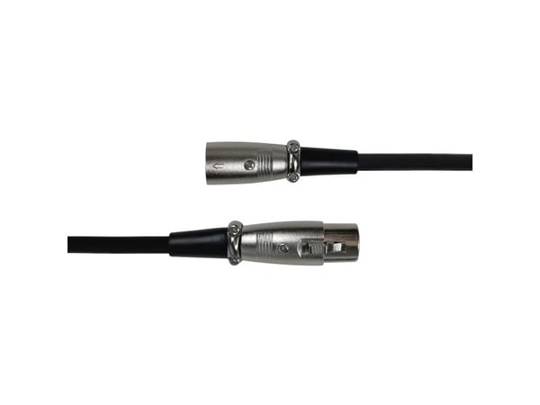 Deltaco XLR-äänikaapeli, 3-nastainen, 26 AWG, 2 m, musta, XLR, Uros, XLR, Naaras, 2 m, Musta