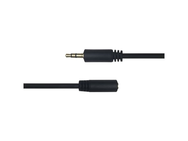 DELTACO - Lydforlengelseskabel - 3,5 mm telefonjakk hunn til 3,5 mm telefonjakk hann - 2 m - svart