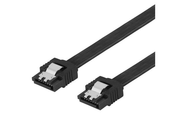 DELTACO - SATA-kabel - Serial ATA 150/300/600 - SATA (hunn) til SATA (hunn) - 30 cm - rett - svart