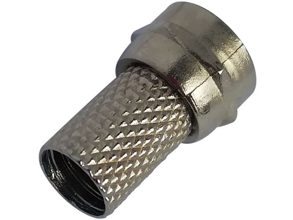Deltaco Kierrettävä F-liitin, täysin suojattu, 6,8 mm, RG-6, 2 kpl, F-tyyppi, Hopea