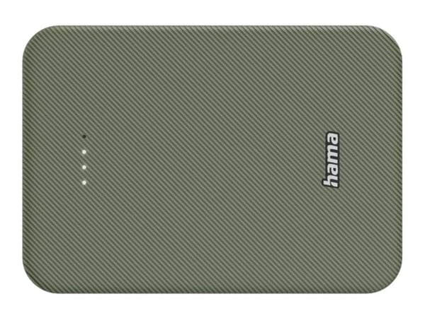 Hama Colour 10 - Power bank - 10000 mAh - 37 Wh - 3 A - Fast Charge - 2 utdatakontakter (USB, USB-C) - på kabel: USB-C - grön