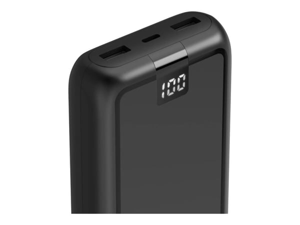 Hama Performance 20 - Strømbank - 20000 mAh - 74 Wh - 3 A - Fast Charge - 3 utgangskontakter (2 x USB, USB-C) - på kabel: USB-C - antrasitt
