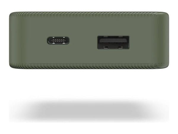 Hama Colour 10 - Power bank - 10000 mAh - 37 Wh - 3 A - Fast Charge - 2 utdatakontakter (USB, USB-C) - på kabel: USB-C - grön