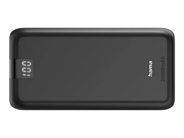 Hama Performance 20 - Strømbank - 20000 mAh - 74 Wh - 3 A - Fast Charge - 3 utgangskontakter (2 x USB, USB-C) - på kabel: USB-C - antrasitt