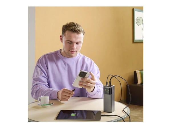 Hama High Power, 24000 mAh, litium-ioni (Li-Ion), Power Delivery 3.0, pikalataus 3.0, 200 W, harmaa