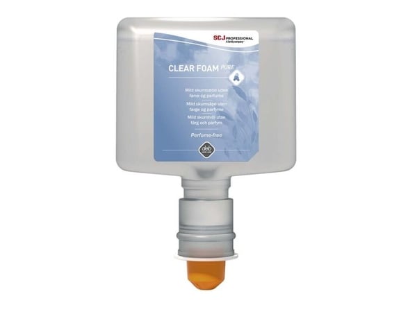 Skumsæbe Clear FOAM Pure Ecolabel uden Farve/Parfume Touchfree 1.2 ltr,3 fl x 1,2 ltr/krt