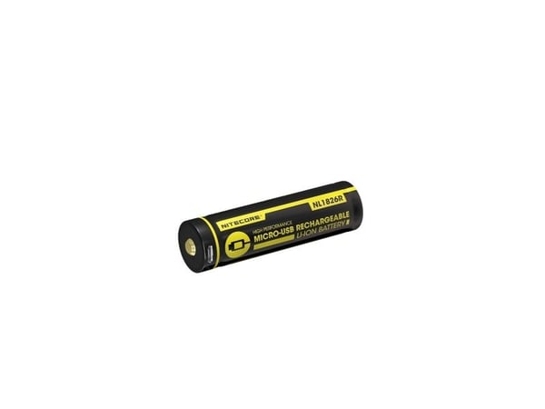 Nitecore NL1826R, Oppladbart batteri, Lithium-Ion (Li-Ion), 3,6 V, 1 stykker, 2600 mAh, Sort