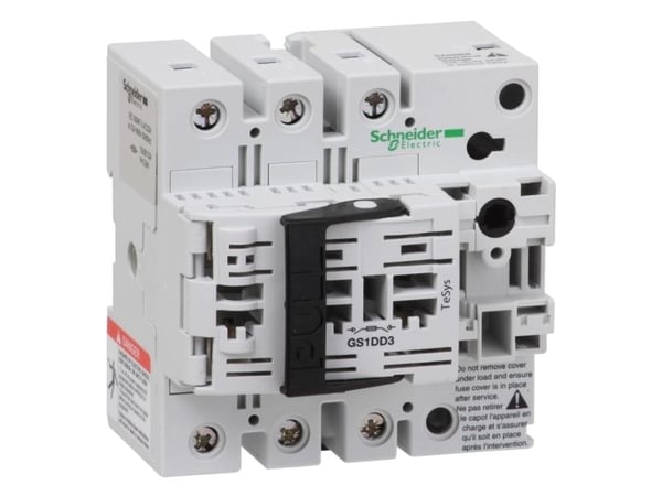 Schneider Electric GS1DD3, Svart, Hvit, 3P, 50/60 Hz, 96 mm, 112 mm, 98 mm