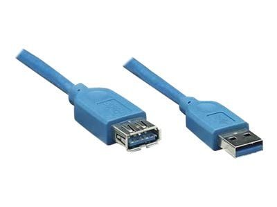 TECHly - USB-forlengelseskabel - USB-type A (hann) til USB-type A (hunn) - USB 3.0 - 1 cm - formstøpt - blå TECHly - USB-forlengelseskabel - USB-type A (hann) til USB-type A (hunn) - USB 3.0 - 1 cm - formstøpt - blå