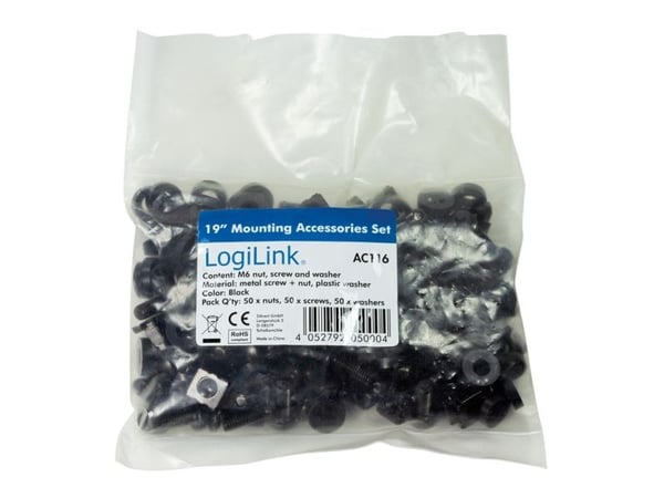 LogiLink AC116, Skruesett, Sort, 50 stykker