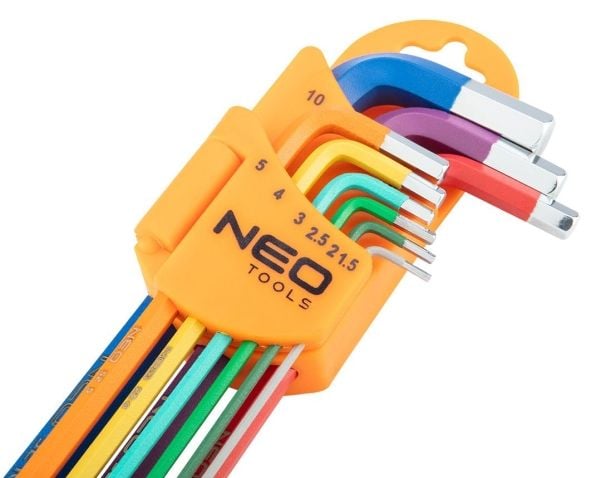 Neo sekskantnøkkel L type 1,5-10mm med kule 9 stk. (09-512)