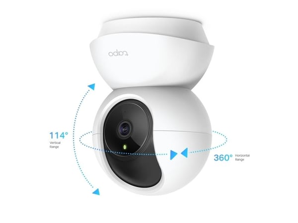 TP-Link Tapo TC70, IP-sikkerhetskamera, Innendørs, Trådløs, Tak/Vegg, Hvit, Sfærisk