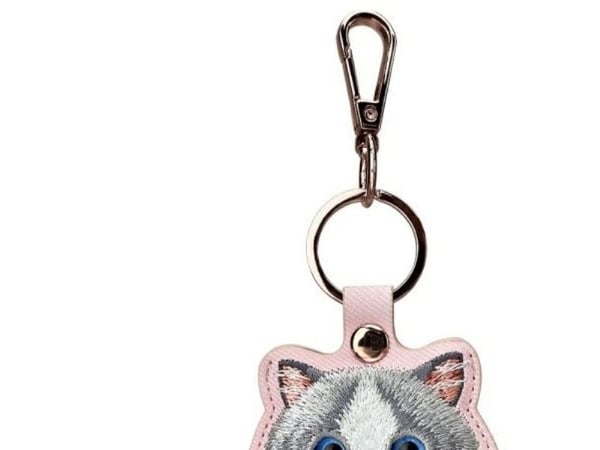 Nimmy 3-i-1-sett: mobilveske + lommebok + tracker-etu i Pink Big Eyed Pet 2.0 Cat