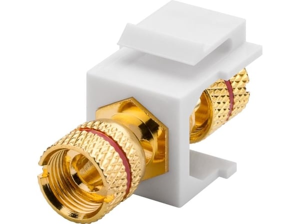 Goobay 79484, Platt, Röd, Vit, Banankontakt, Honkoppling, Guld, Akrylnitrilbutadienstyren (ABS)