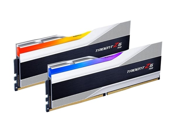 G.Skill Trident Z5 RGB - DDR5 - sett - 32 GB: 2 x 16 GB - DIMM 288-pin - 6000 MHz / PC5-48000 - CL32 - 1.35 V - ikke-bufret - ikke-ECC - metallic sølv