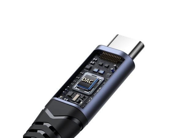 USB-C til 3,5 mm / USB-C lydkabel Joyroom SY-C02, 0,14 m, svart