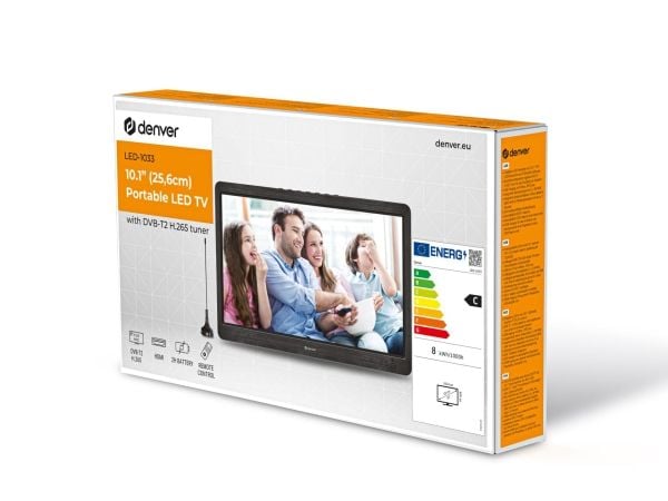 DENVER LED-1033 - 10.1" Diagonalklasse LED-bakgrunnsbelyst LCD TV 1024 x 600 - bærbar