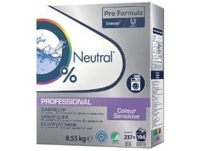 Nøytralt profesjonelt vaskepulver, farget, uten farge og parfyme, 8,55 kg