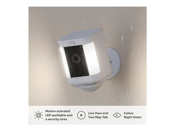 Ring Spotlight Cam Plus Battery - Nätverksövervakningskamera - utomhusbruk - vädertålig - färg (Dag&Natt) - 1080p - ljud - trådlös - Wi-Fi