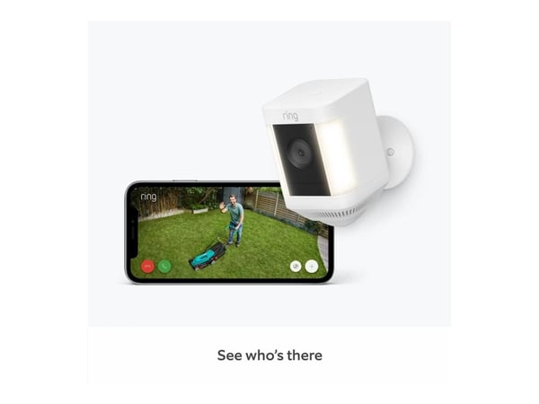 Ring Spotlight Cam Plus Battery - Nätverksövervakningskamera - utomhusbruk - vädertålig - färg (Dag&Natt) - 1080p - ljud - trådlös - Wi-Fi