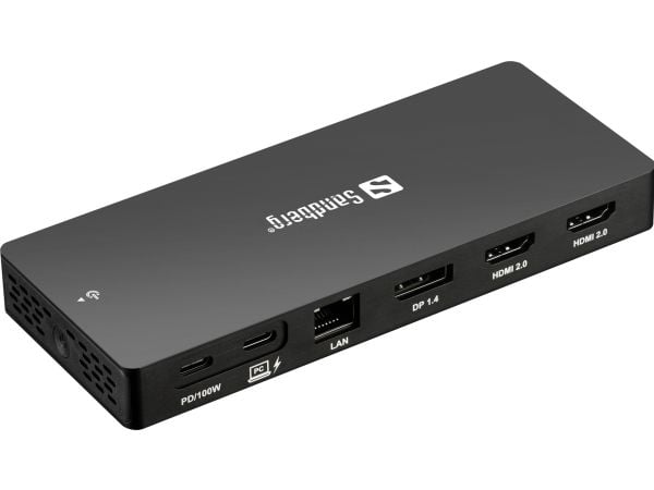 Sandberg 13-in-1 Pro - Dokkingstasjon - USB-C - DP, 2 x HDMI - 1GbE