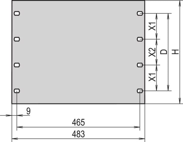 Schroff 30118-952, Frontpanel, Aluminium, Grå, 1 stykker