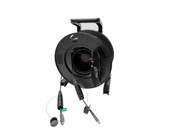 Vivolink PROHDMIOP100AM-DRUM, 100 m, HDMI Type A (Standard), HDMI Type A (Standard), 4096 x 2160 piksler, 3D, Sort