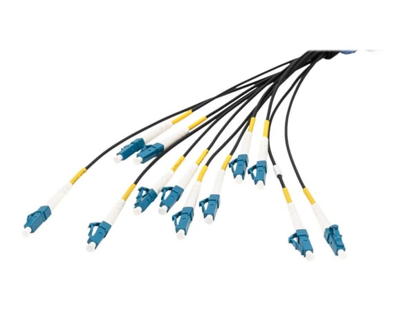 DIGITUS - Utbruddskabel - LC/UPC-enkeltmodus (P) til LC/UPC-enkeltmodus (P) - 150 m - fiberoptisk - 9 / 125 micron - G.657.A1/OS2 - halogenfri, inn...