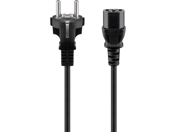 goobay - Strömkabel - ström CEE 7/7 (han) till ström IEC 60320 C13 - AC 250 V - 10 A - 1,5 m - sort