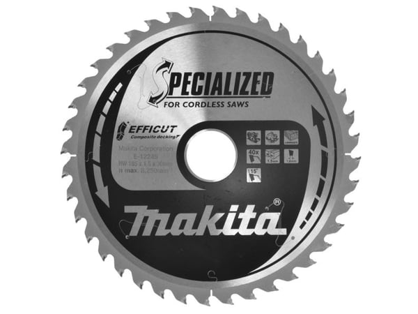 Makita E-12245, Plast, Træ, 18,5 cm, 3 cm, 8250 rpm, 1,5 mm, Makita