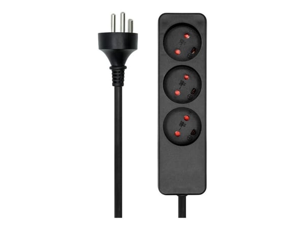 Microconnect MC-GRU0310DKB, 10 m, Tyyppi K, Tyyppi K, Musta, 3 AC-pistorasia(a), 1,05 kg