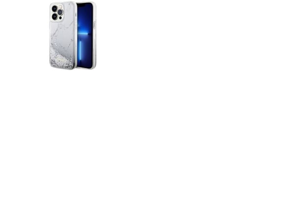 Guess GUHCP14XLCSGSGH iPhone 14 Pro Max 6,7" hårt skal i vit Liquid Glitter Marble