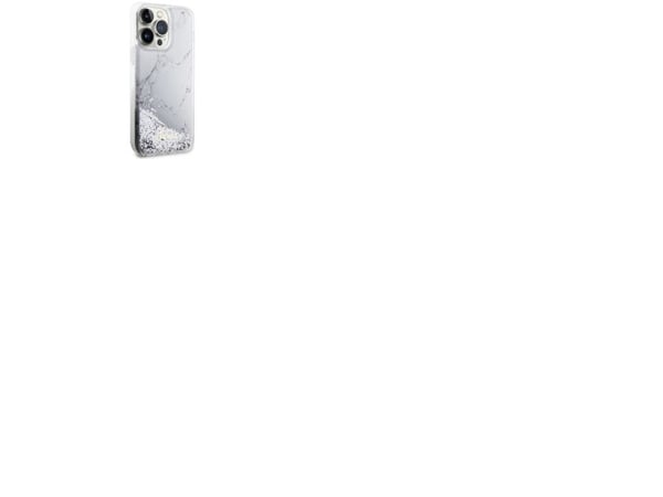 Guess GUHCP14XLCSGSGH iPhone 14 Pro Max 6,7" hårt skal i vit Liquid Glitter Marble