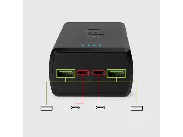 SBS TTBB30000PD20K, 30000 mAh, litiumpolymer (LiPo), adaptiv hurtiglading, sortering