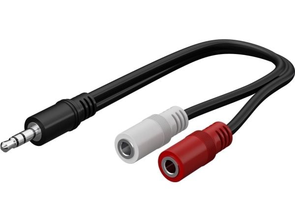 Goobay 50465, 3.5mm, Hankjønn, 2 x 3.5mm, Hunkjønn, 0,2 m, Sort